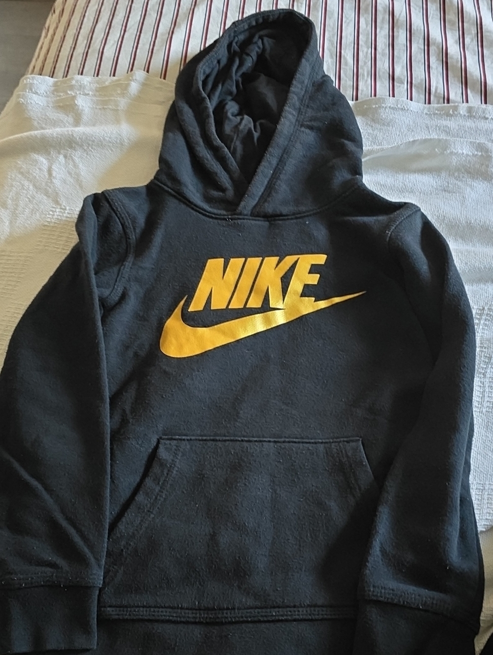Nike Black Hoodie with Gold Logo